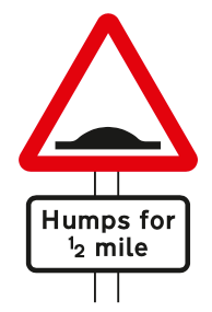 Distance over which road humps extend
