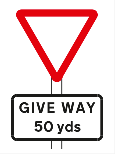 Distance to Give Way line ahead
