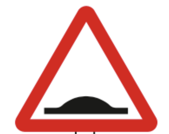 Distance over which road humps extend