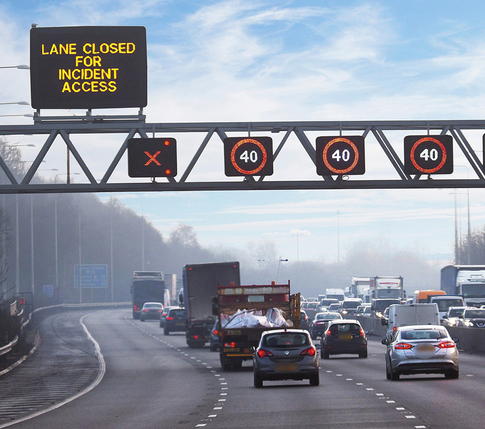 signals and signs indicating lane closures