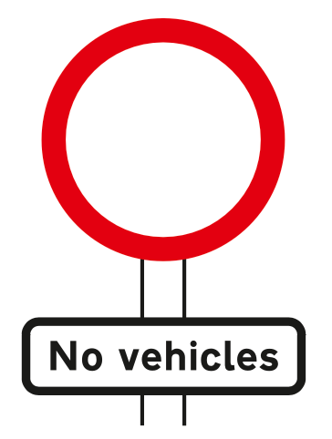 No Vehicles Except Bicycles Being Pushed