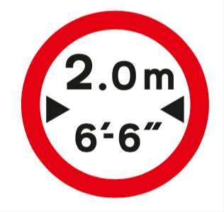 No Vehicles Over Width Shown