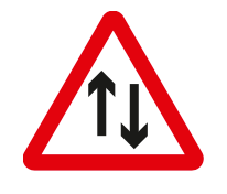 Two-way traffic straight ahead